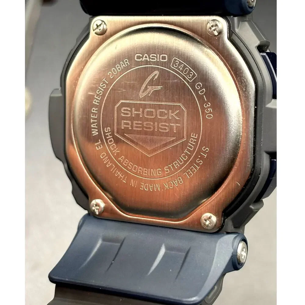 Casio G-Shock GD-350-8 Vibration Alarm Tactical Digital Men's Watch NIB Full Set